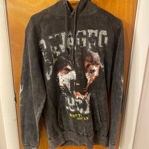 Vintage Savage Wolf Graphic Hoodie